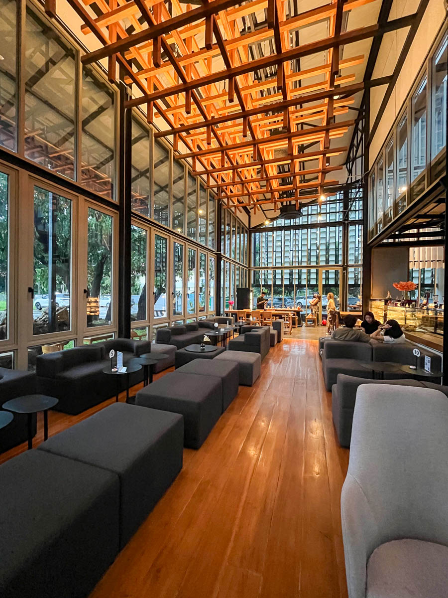 The vast light-filled interior of Vaanaa Cafe & Bistro
