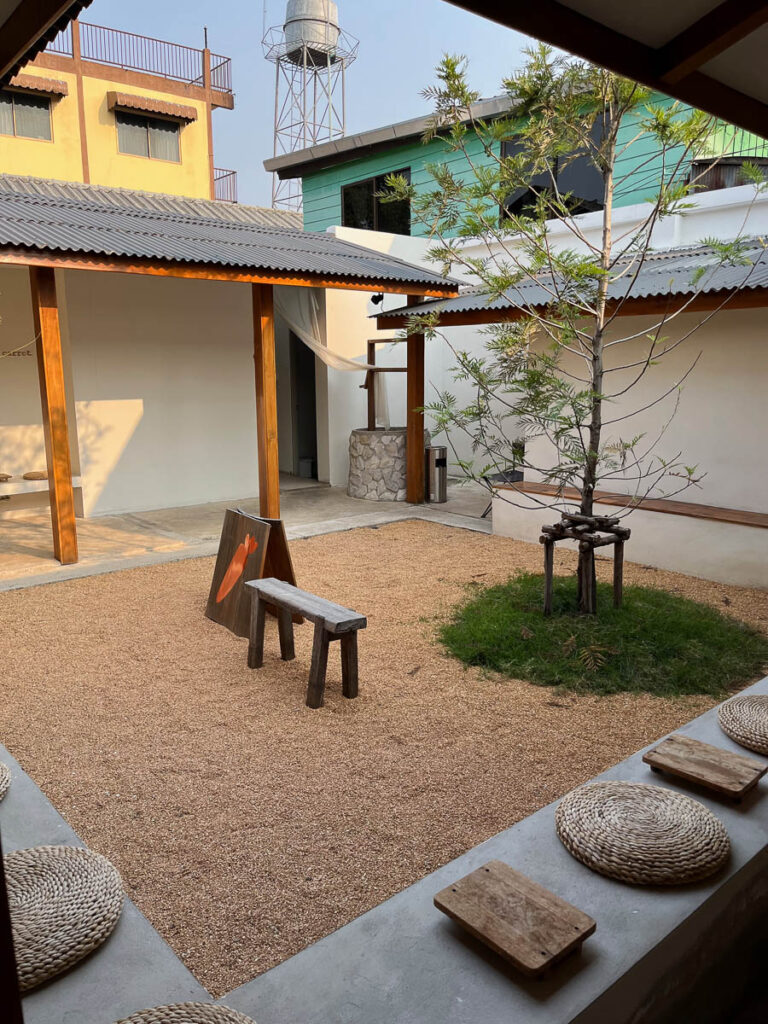 The Japanese courtyard at Carrot Coffee CNX, Chiang Mai, Thailand