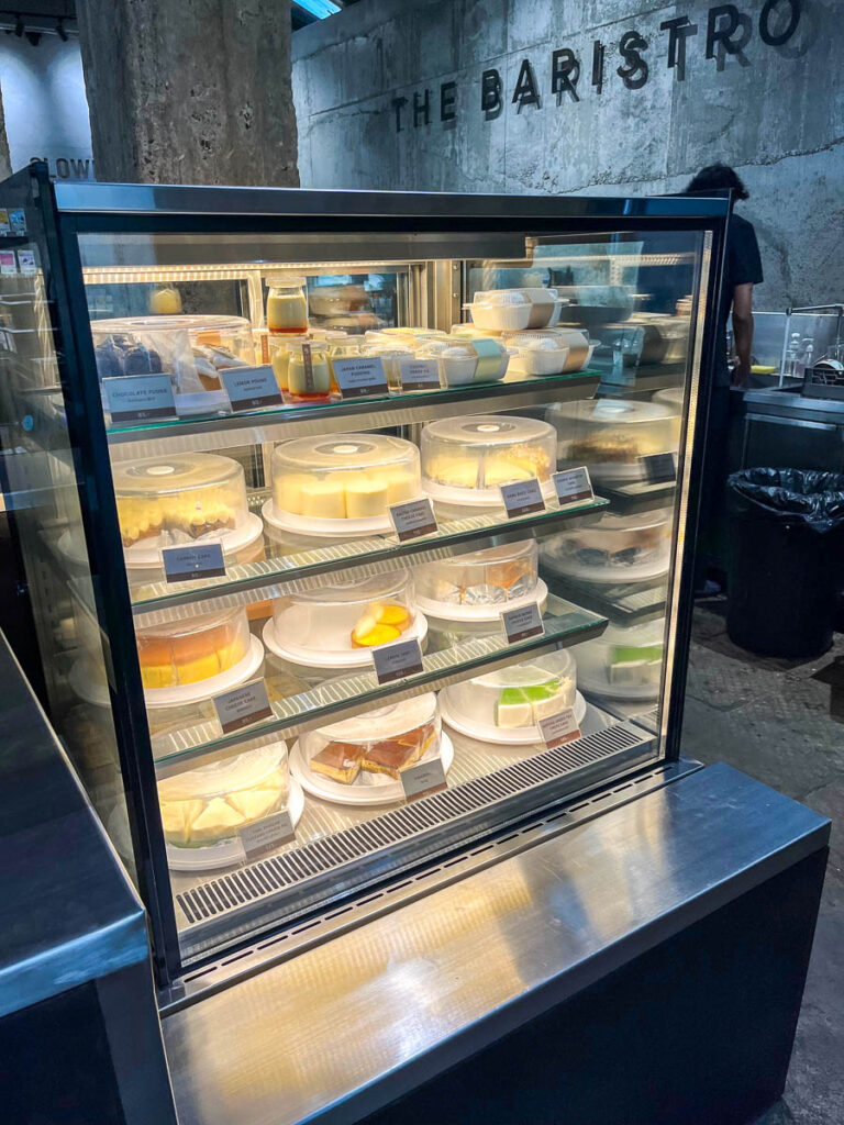 Cake display at The Baristro At Train Station, Chiang Mai, Thailand