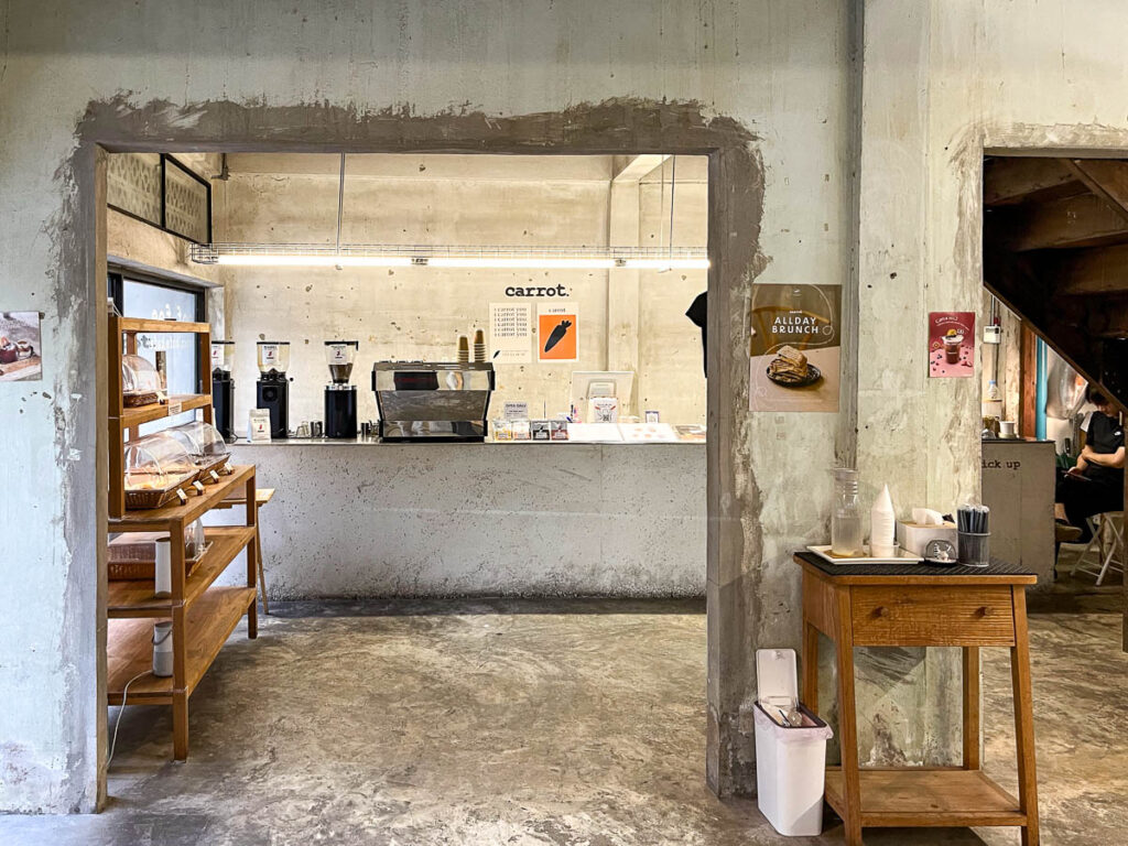 The interior of Carrot Coffee CNX, Chiang Mai, Thailand