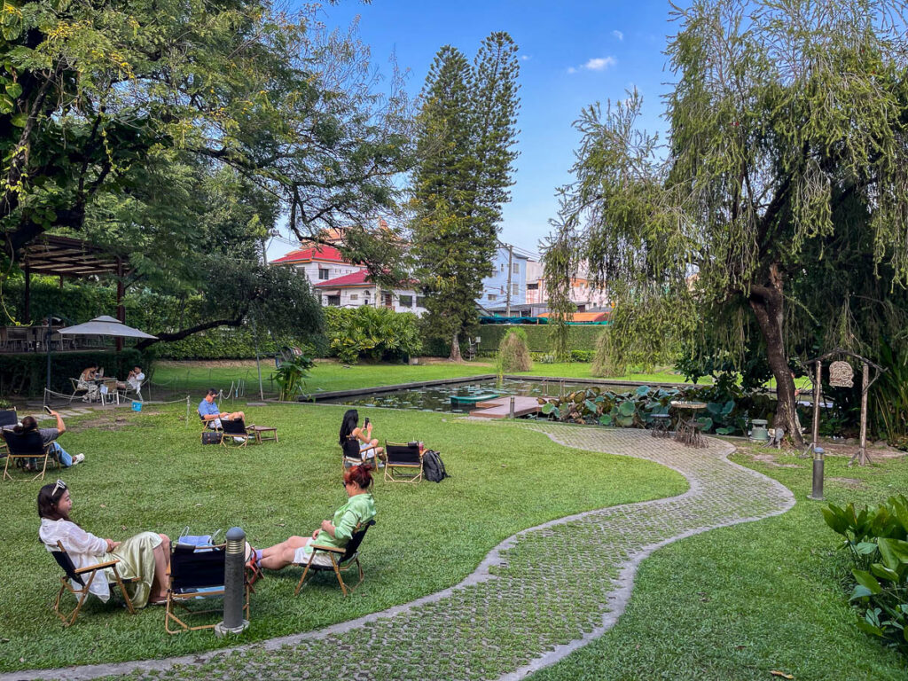 The gardens at Early Owls, Chiang Mai, Thailand