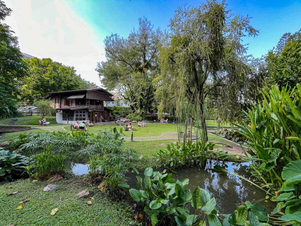 The gardens at Early Owls, Chiang Mai, Thailand