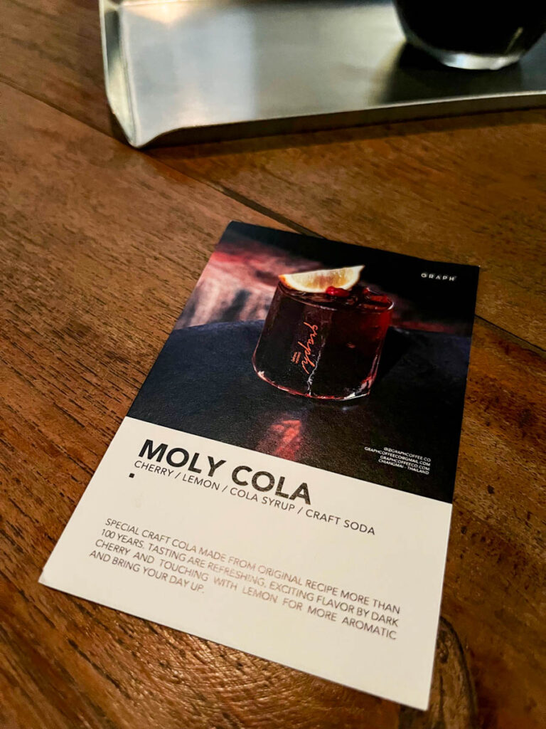 From the menu at GRAPH Contemporary, Chiang Mai, Thailand