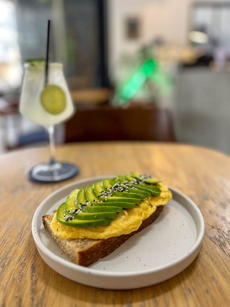 Stoic’s avocado and scrambled egg on toast—simple, fresh, and satisfying