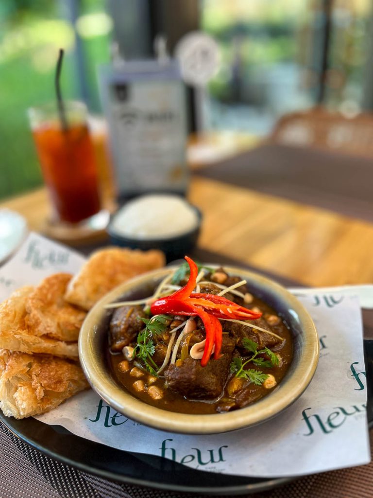 A Northern classic reimagined: Fleur’s Hung Lay curry served with crisp, flaky roti