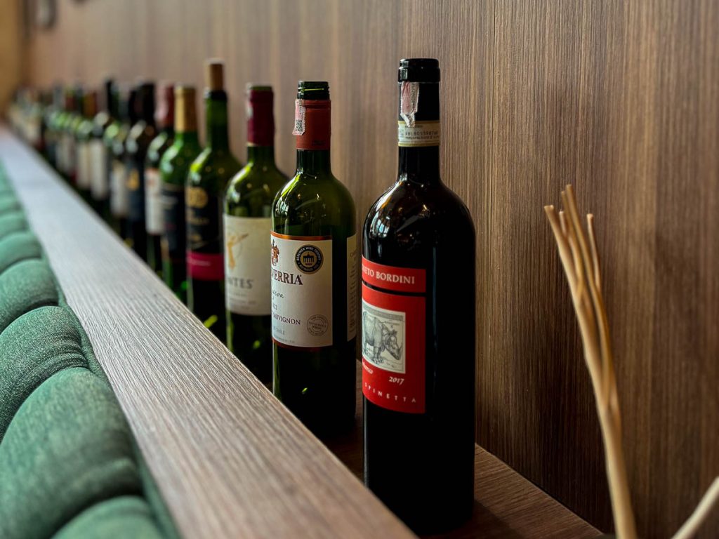 At Haus 224, the wine is not just on the menu — it's part of the decor