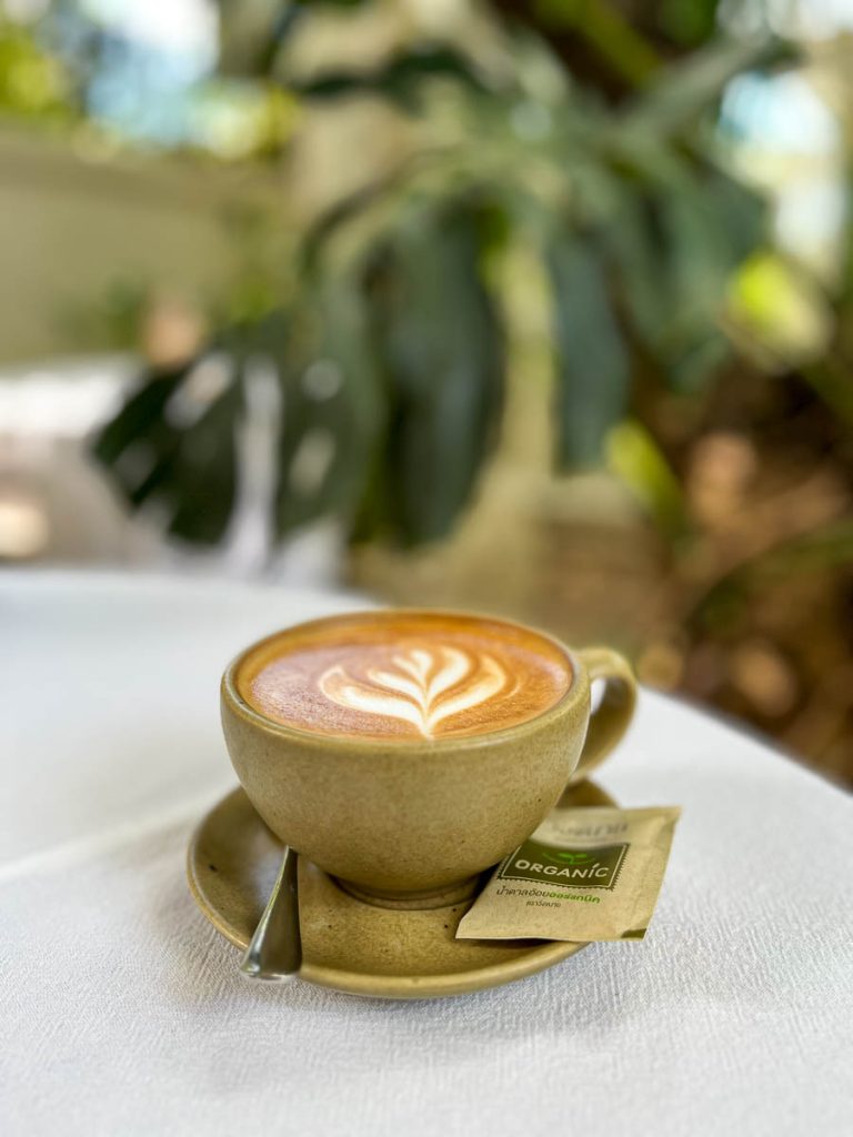 Simple pleasures: a silky latte, organic sugar, and a moment of stillness at LANN Cafe