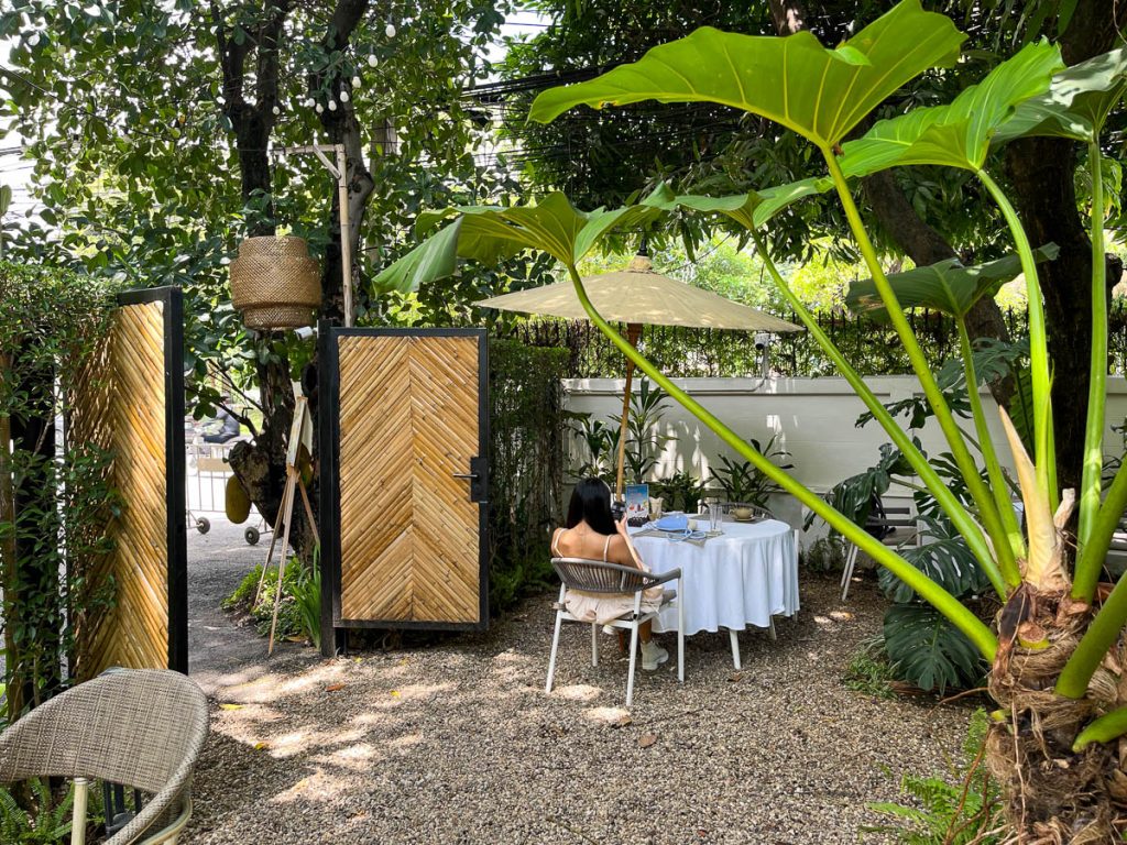 The garden at LANN Cafe, Chiang Mai, Thailand