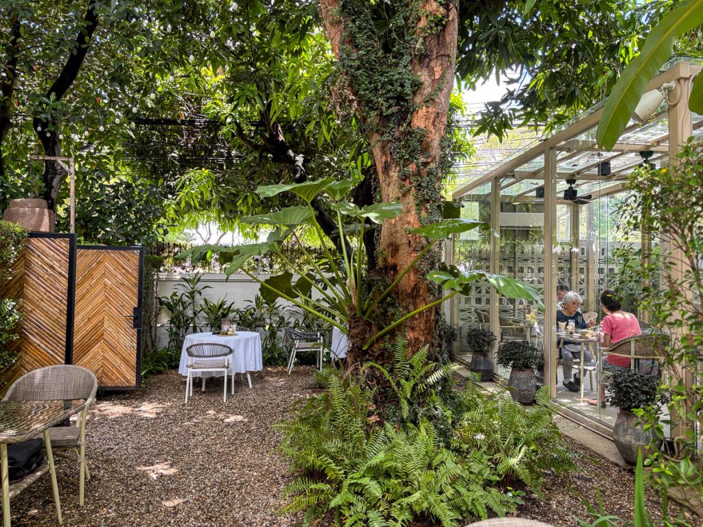 The garden at LANN Cafe, Chiang Mai, Thailand
