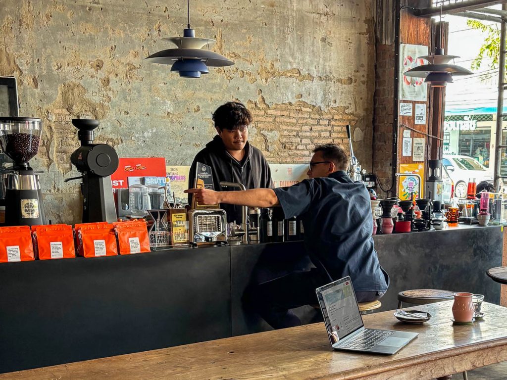 The interior of Flo Coffee Brewers, Chiang Mai, Thailand