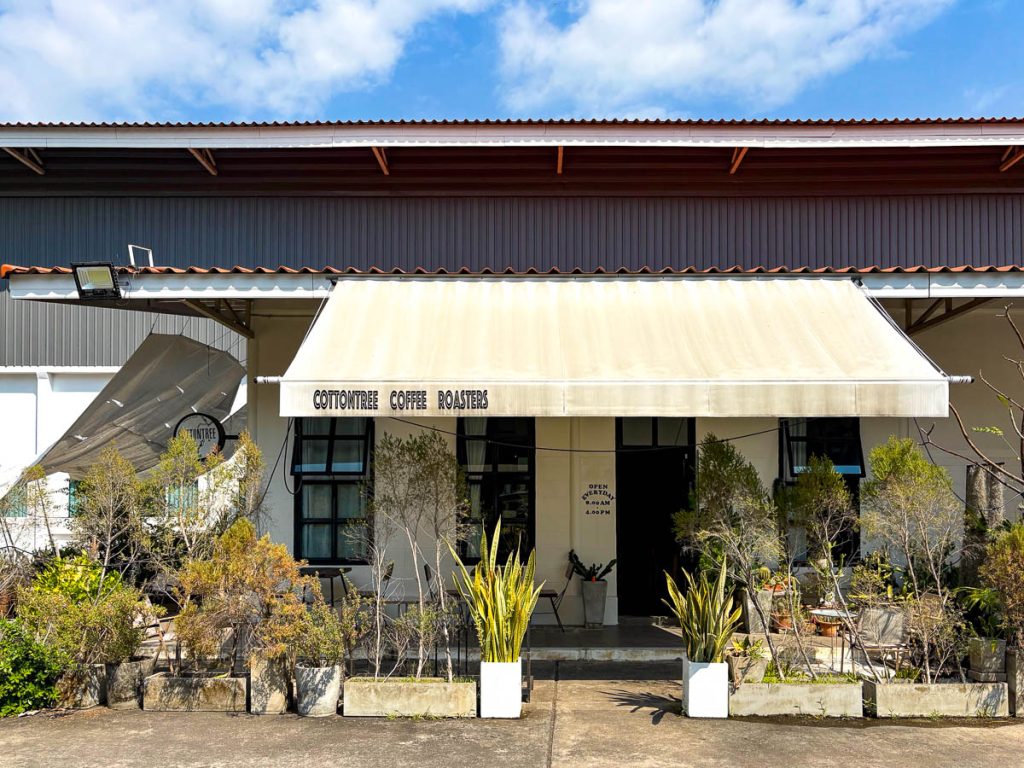 Front entrance of Cottontree Coffee Roasters speciality coffee shop in Chang Phueak, Chiang Mai