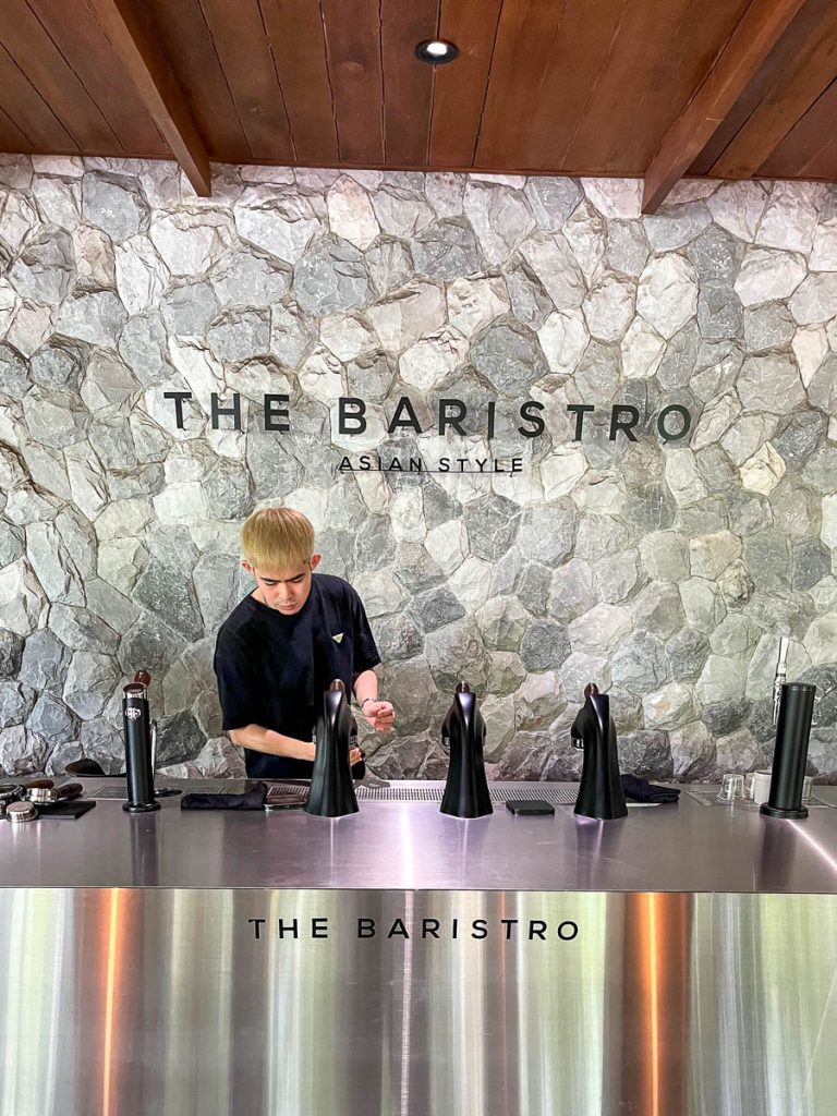 Inside the speed bar pavilion at Baristro Asian Style, Chiang Mai, Thailand