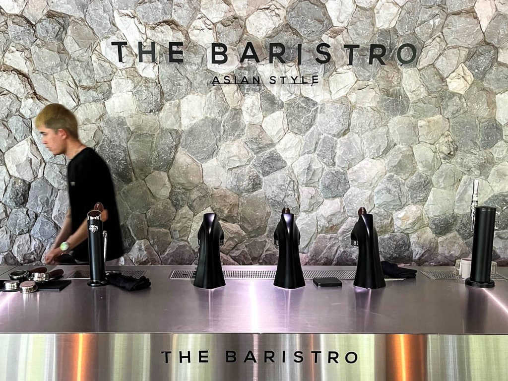 Inside the speed bar pavilion at Baristro Asian Style, Chiang Mai, Thailand
