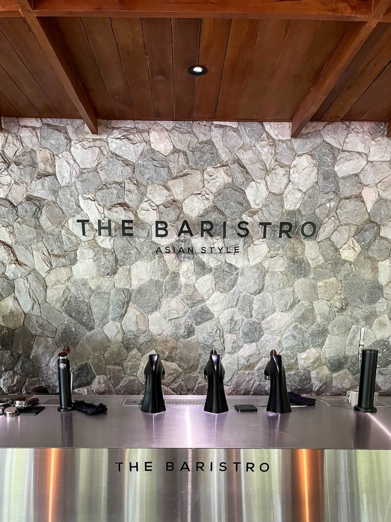 Inside the speed bar pavilion at Baristro Asian Style, Chiang Mai, Thailand