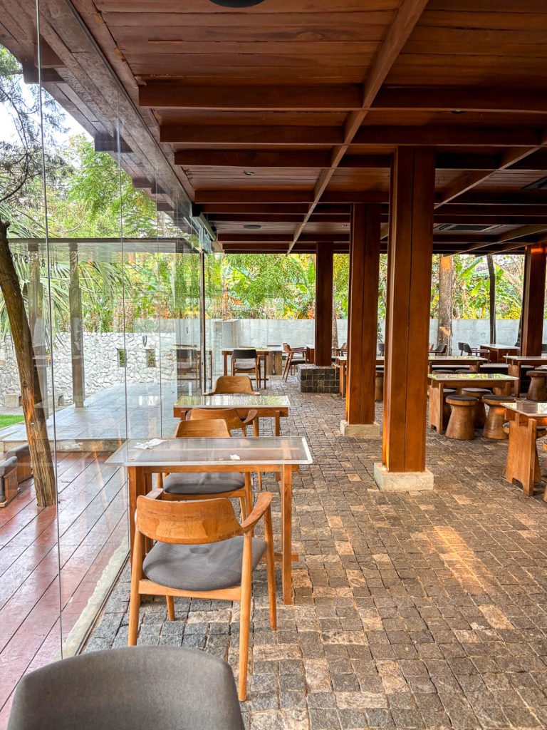Inside the speed bar pavilion at Baristro Asian Style, Chiang Mai, Thailand