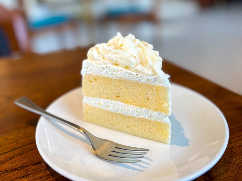 Coconut cake slice from the Bays Coffee bakery, Food4Thought East, Chiang Mai